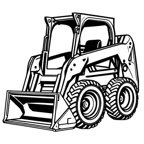 skid steer coloring page with auger|Skid Steer In Action Coloring Page .